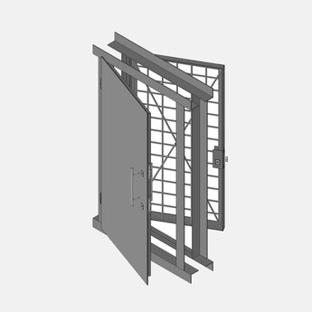 Дверной блок КХО 900x2100 мм в комплекте с решетчатой дверью